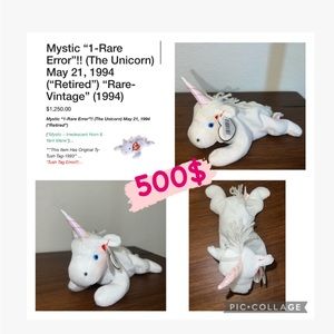 1994/1993 tag error. mystic the beanie baby
